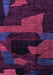 Machine Washable Oriental Purple Modern Area Rugs, wshabs4241pur
