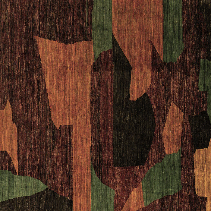 Square Oriental Brown Modern Rug, abs4241brn