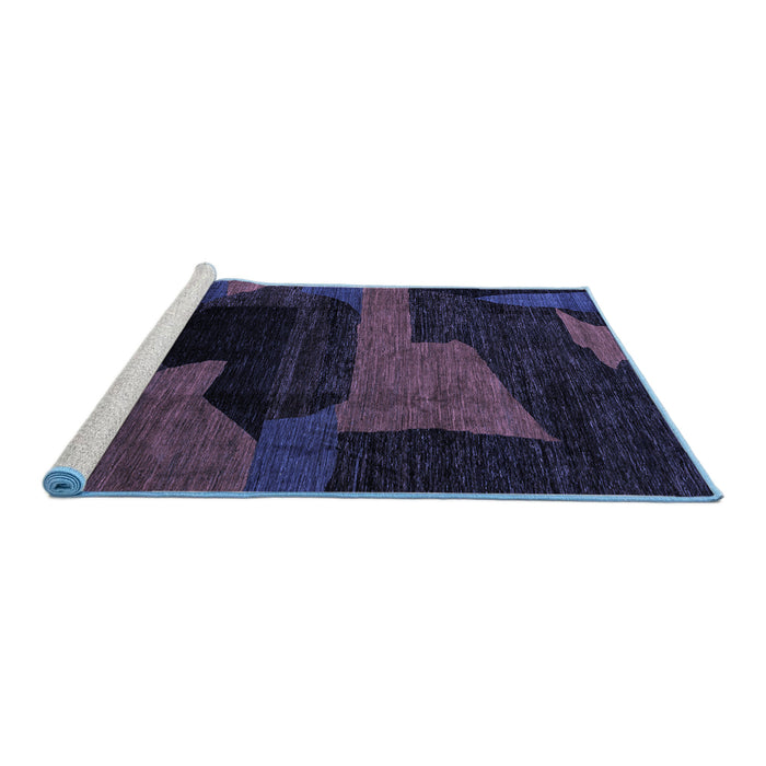 Sideview of Machine Washable Oriental Blue Modern Rug, wshabs4241blu