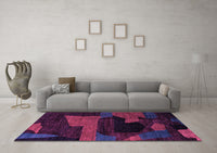 Machine Washable Oriental Purple Modern Rug, wshabs4241pur