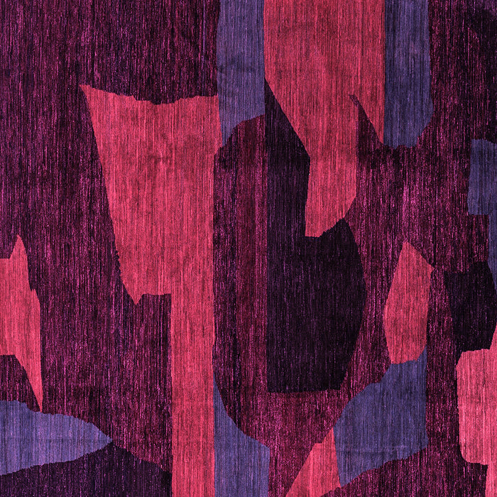 Square Machine Washable Oriental Pink Modern Rug, wshabs4241pnk