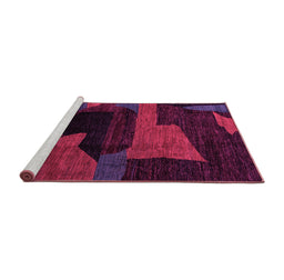 Sideview of Machine Washable Oriental Pink Modern Rug, wshabs4241pnk