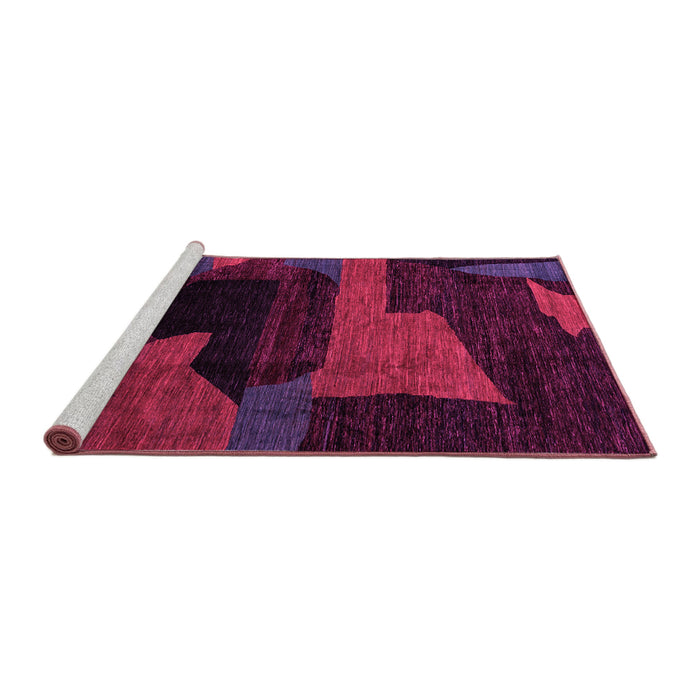 Sideview of Machine Washable Oriental Pink Modern Rug, wshabs4241pnk