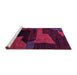 Sideview of Machine Washable Oriental Pink Modern Rug, wshabs4241pnk