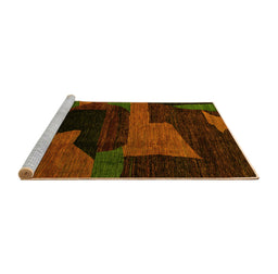 Sideview of Machine Washable Oriental Yellow Modern Rug, wshabs4241yw