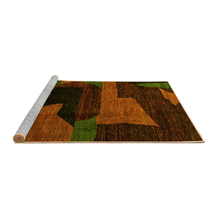 Sideview of Machine Washable Oriental Yellow Modern Rug, wshabs4241yw