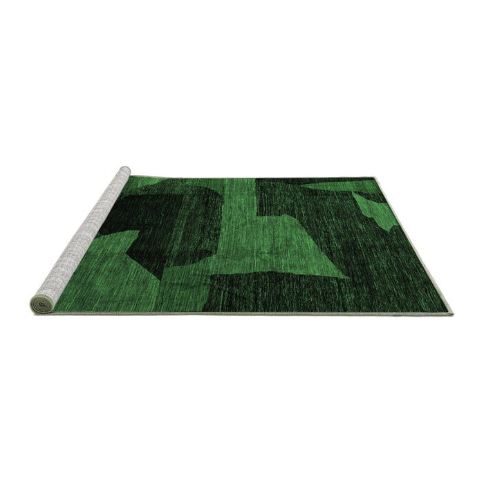 Sideview of Machine Washable Oriental Emerald Green Modern Area Rugs, wshabs4241emgrn