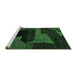 Sideview of Machine Washable Oriental Emerald Green Modern Area Rugs, wshabs4241emgrn