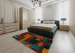 Abstract Red Oriental Rug in a Bedroom, abs4241