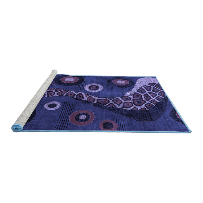 Sideview of Machine Washable Oriental Blue Modern Rug, wshabs4242blu