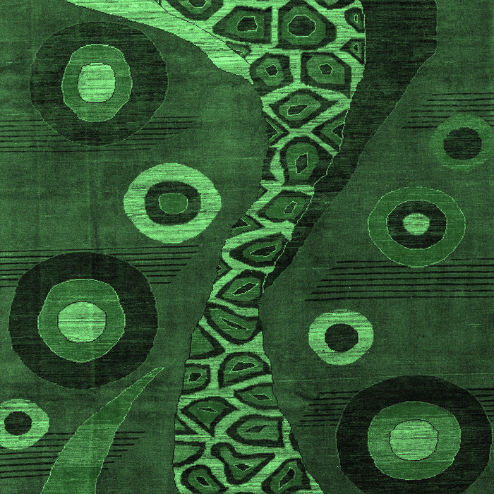 Machine Washable Oriental Emerald Green Modern Area Rugs, wshabs4242emgrn