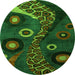 Round Oriental Green Modern Rug, abs4242grn