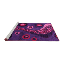 Sideview of Machine Washable Oriental Pink Modern Rug, wshabs4242pnk