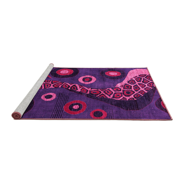Sideview of Machine Washable Oriental Pink Modern Rug, wshabs4242pnk
