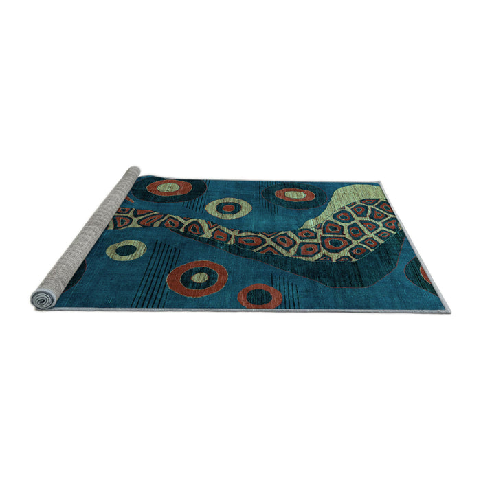 Sideview of Machine Washable Oriental Light Blue Modern Rug, wshabs4242lblu