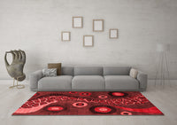 Machine Washable Oriental Red Modern Rug, wshabs4242red