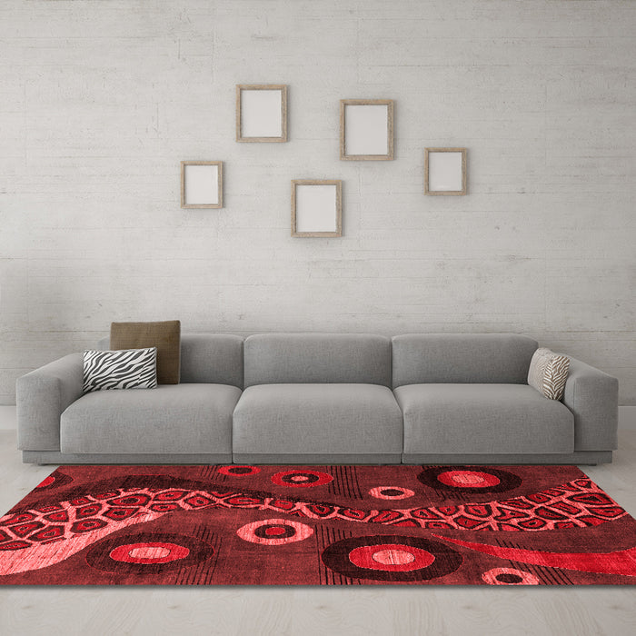Modern Red Washable Rugs