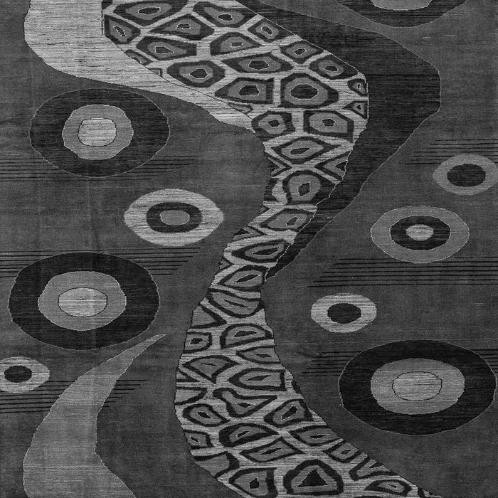 Square Machine Washable Oriental Gray Modern Rug, wshabs4242gry