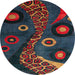 Round Abstract Red Oriental Rug, abs4242