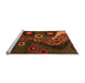 Sideview of Machine Washable Oriental Orange Modern Area Rugs, wshabs4242org