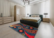 Abstract Red Oriental Rug in a Bedroom, abs4242