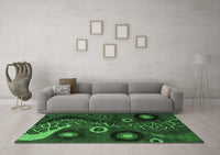 Machine Washable Oriental Emerald Green Modern Rug, wshabs4242emgrn