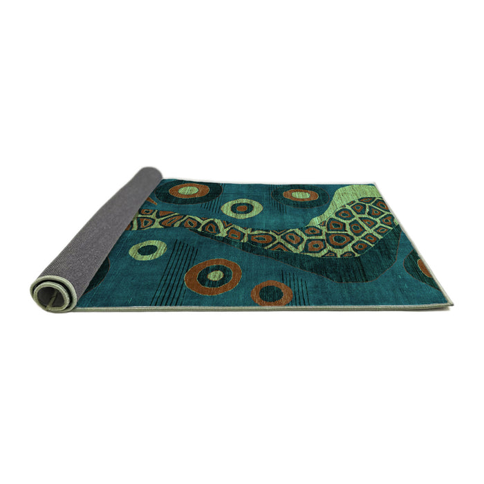 Sideview of Oriental Turquoise Modern Rug, abs4242turq