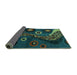 Sideview of Oriental Turquoise Modern Rug, abs4242turq