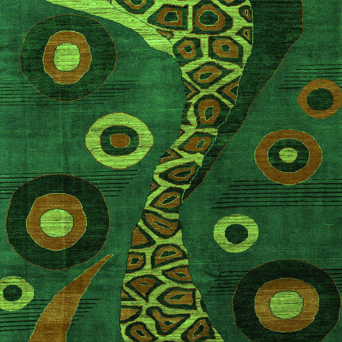 Machine Washable Oriental Green Modern Area Rugs, wshabs4242grn