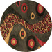 Round Oriental Brown Modern Rug, abs4242brn