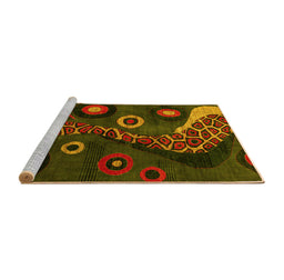 Sideview of Machine Washable Oriental Yellow Modern Rug, wshabs4242yw