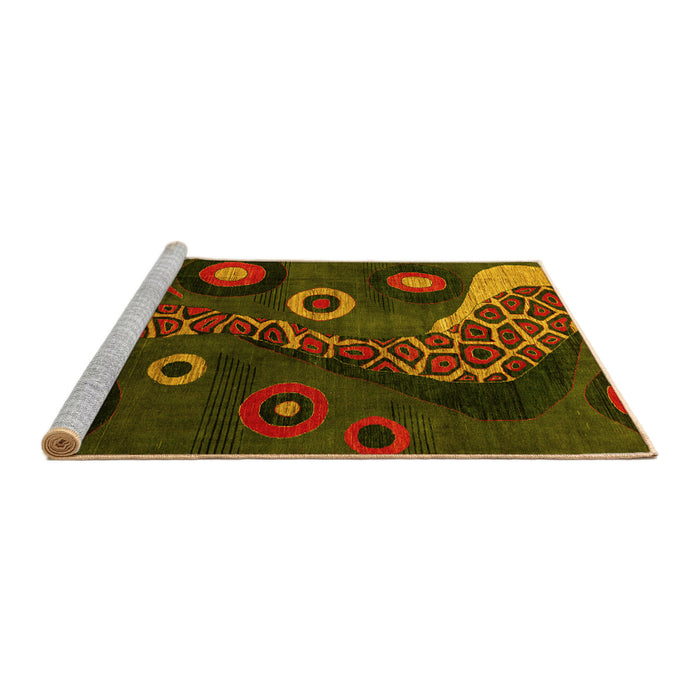 Sideview of Machine Washable Oriental Yellow Modern Rug, wshabs4242yw