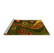 Sideview of Machine Washable Oriental Yellow Modern Rug, wshabs4242yw