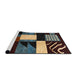 Sideview of Machine Washable Abstract Night Red Rug, wshabs4243