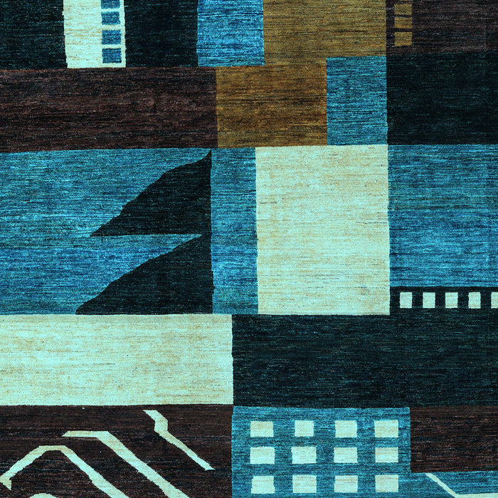 Machine Washable Oriental Light Blue Modern Rug, wshabs4243lblu