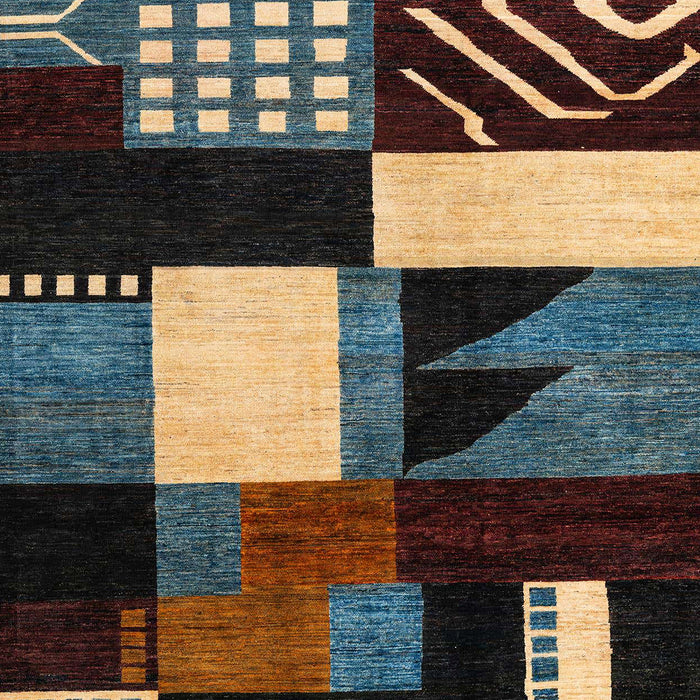 Machine Washable Abstract Night Red Rug, wshabs4243