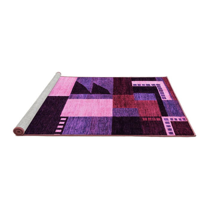 Sideview of Machine Washable Oriental Pink Modern Rug, wshabs4243pnk