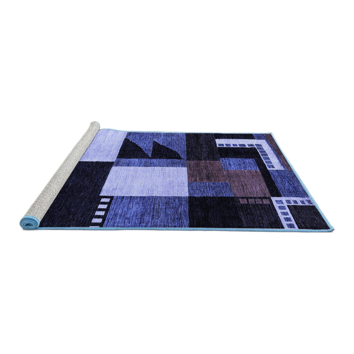 Sideview of Machine Washable Oriental Blue Modern Rug, wshabs4243blu