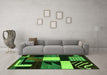 Machine Washable Oriental Green Modern Area Rugs in a Living Room,, wshabs4243grn