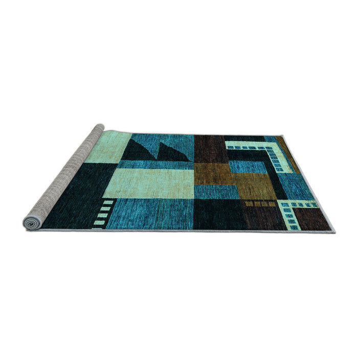 Sideview of Machine Washable Oriental Light Blue Modern Rug, wshabs4243lblu