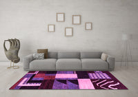 Machine Washable Oriental Pink Modern Rug, wshabs4243pnk