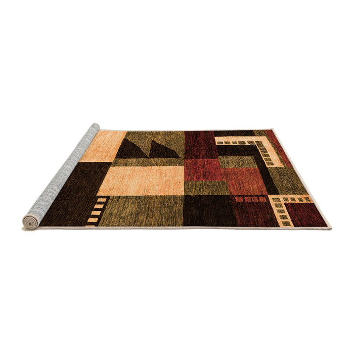 Sideview of Machine Washable Oriental Orange Modern Area Rugs, wshabs4243org