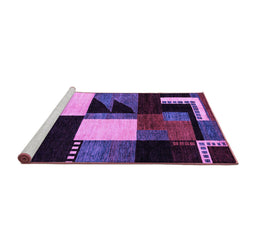 Sideview of Machine Washable Oriental Purple Modern Area Rugs, wshabs4243pur