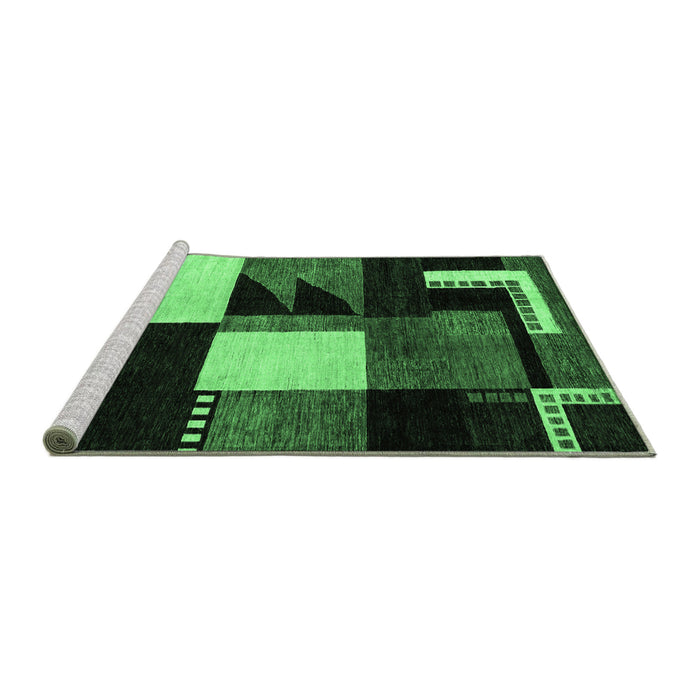 Sideview of Machine Washable Oriental Emerald Green Modern Area Rugs, wshabs4243emgrn