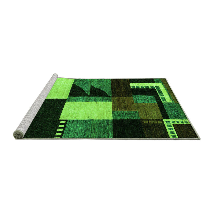 Sideview of Machine Washable Oriental Green Modern Area Rugs, wshabs4243grn
