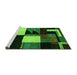 Sideview of Machine Washable Oriental Green Modern Area Rugs, wshabs4243grn