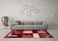 Machine Washable Oriental Red Modern Rug, wshabs4243red