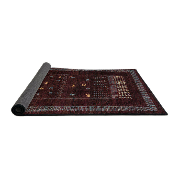 Sideview of Abstract Coffee Brown Oriental Rug, abs4244