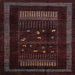 Square Machine Washable Abstract Coffee Brown Rug, wshabs4244