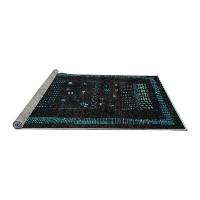Sideview of Machine Washable Oriental Light Blue Modern Rug, wshabs4244lblu